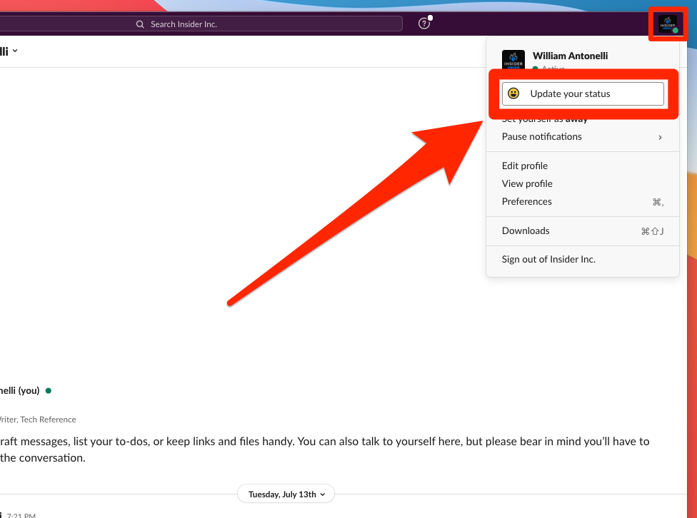 How to set your Slack status and let coworkers know you're away or busy