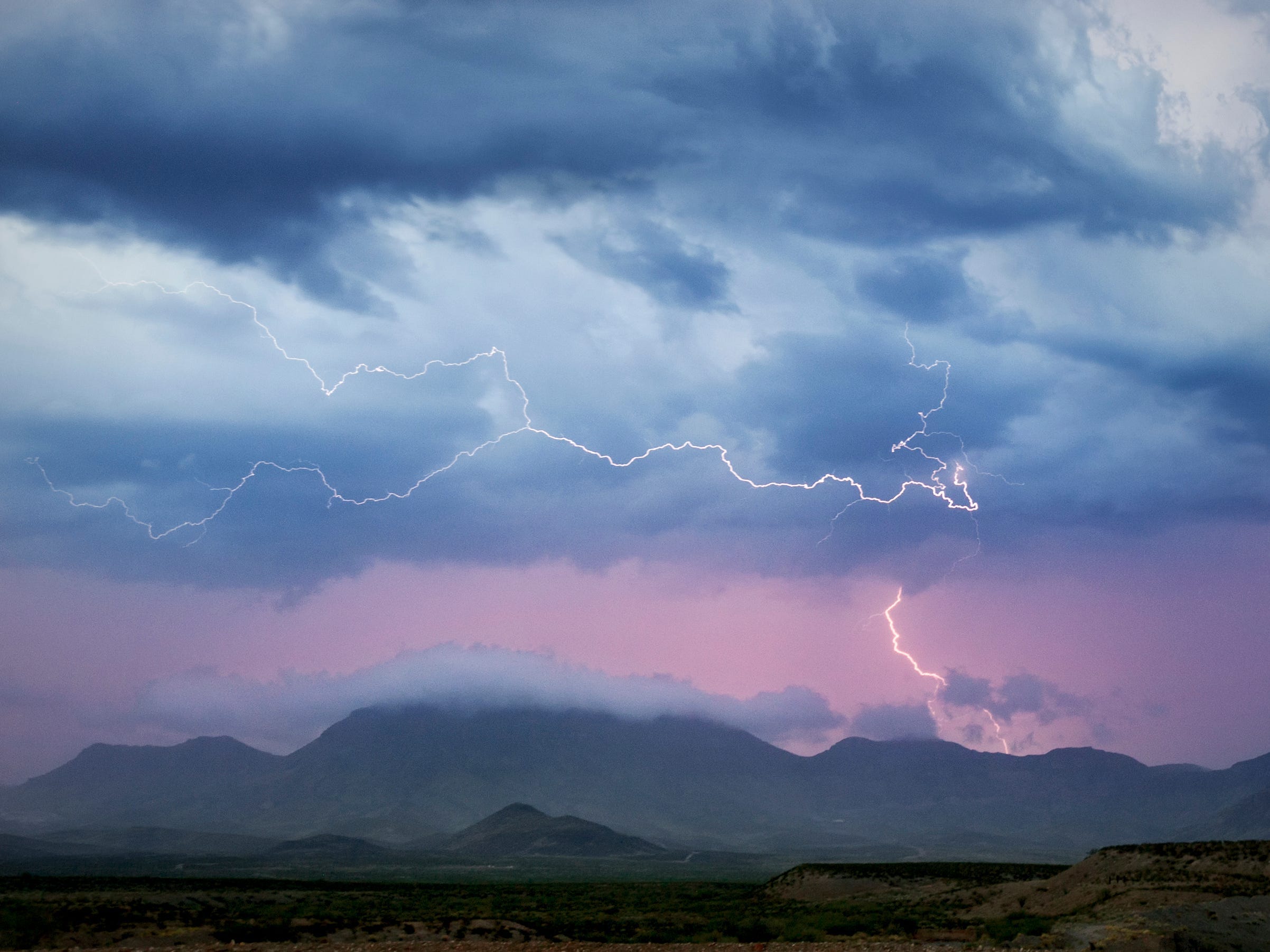 Monsoon thunderstorm pictured on July 29, 2017 in Safford, Arizona.