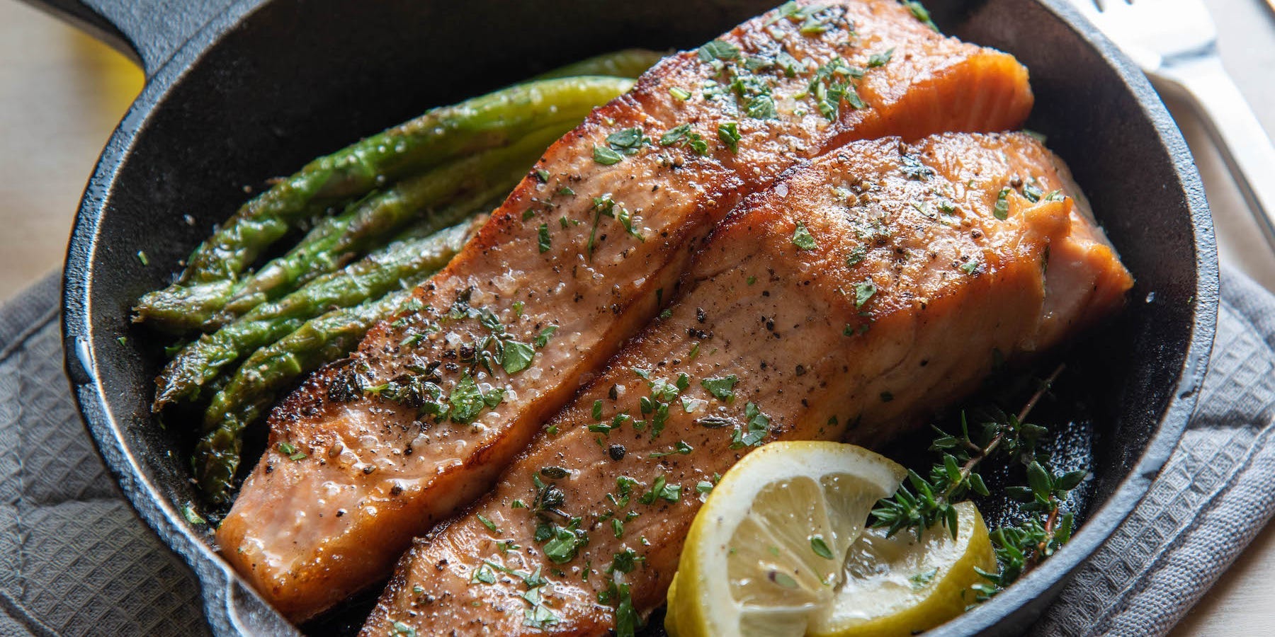 Pan-roasted salmon