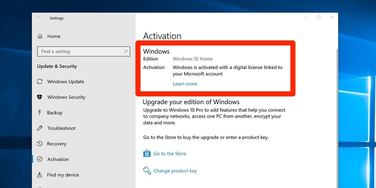 How to find your Windows 10 product key or digital license
