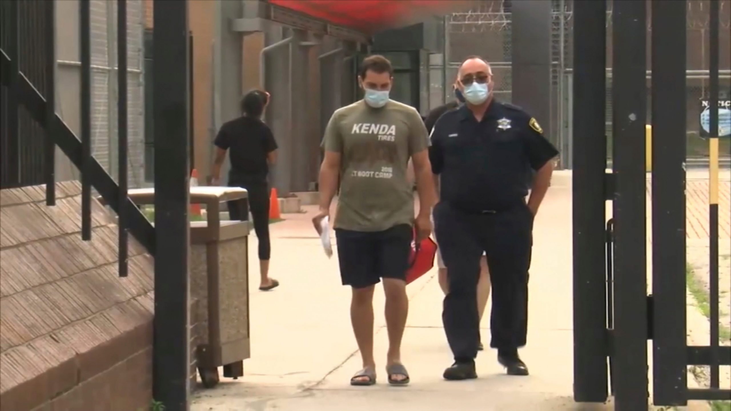 Keegan Casteel leaves jail in Chicago.