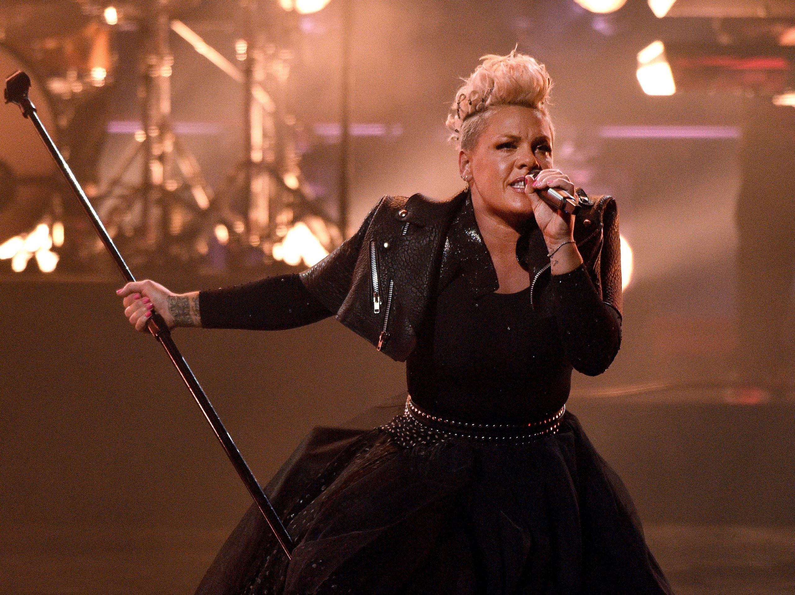 P!nk performs onstage for the 2021 Billboard Music Awards, broadcast on May 23, 2021 at Microsoft Theater in Los Angeles, California.