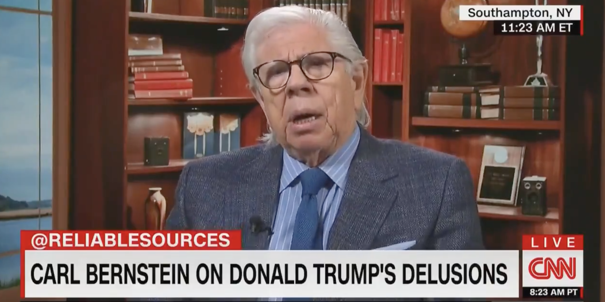 A screenshot of Carl Bernstein on CNN