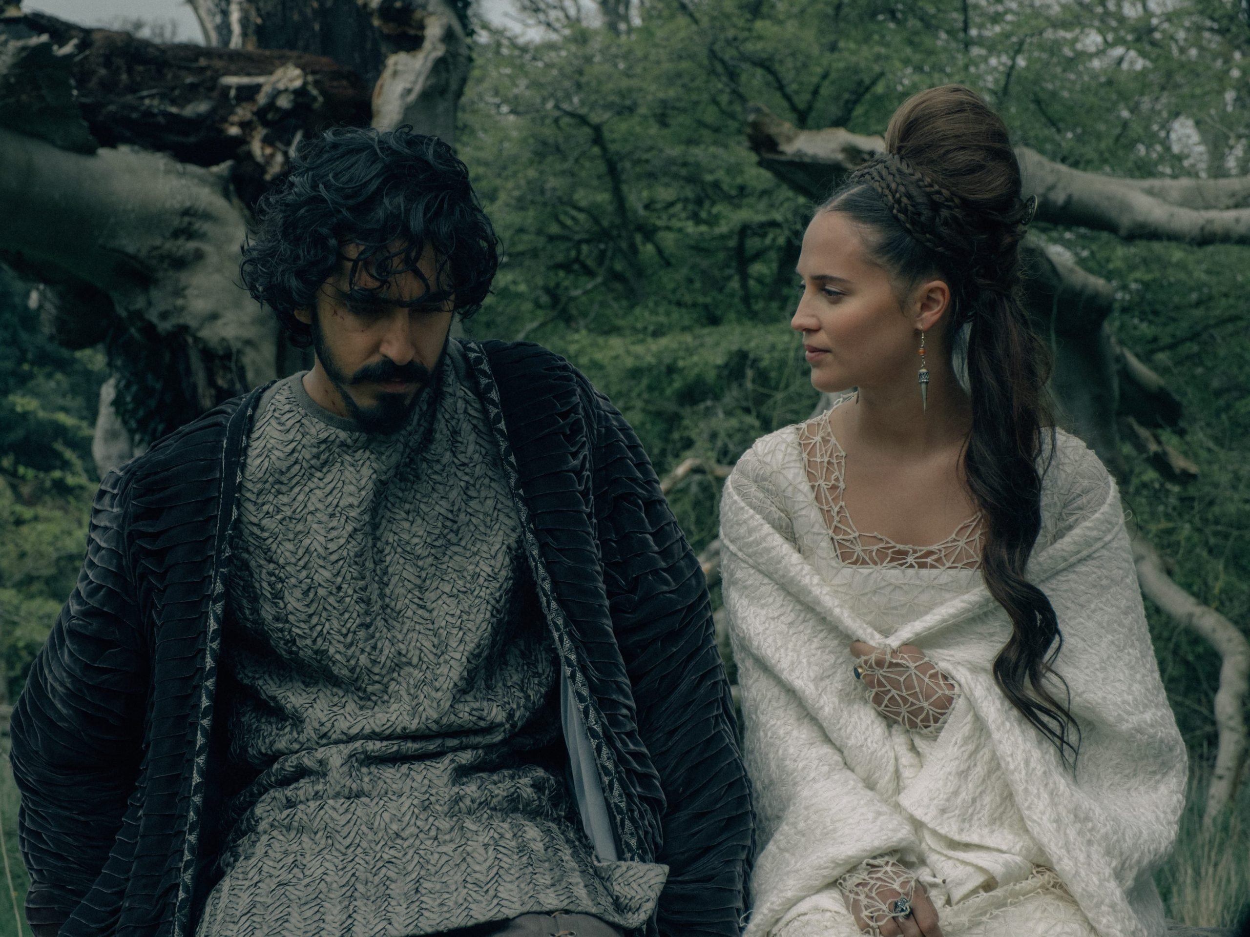 Dev Patel and Alicia Vikander in "The Green Knight."