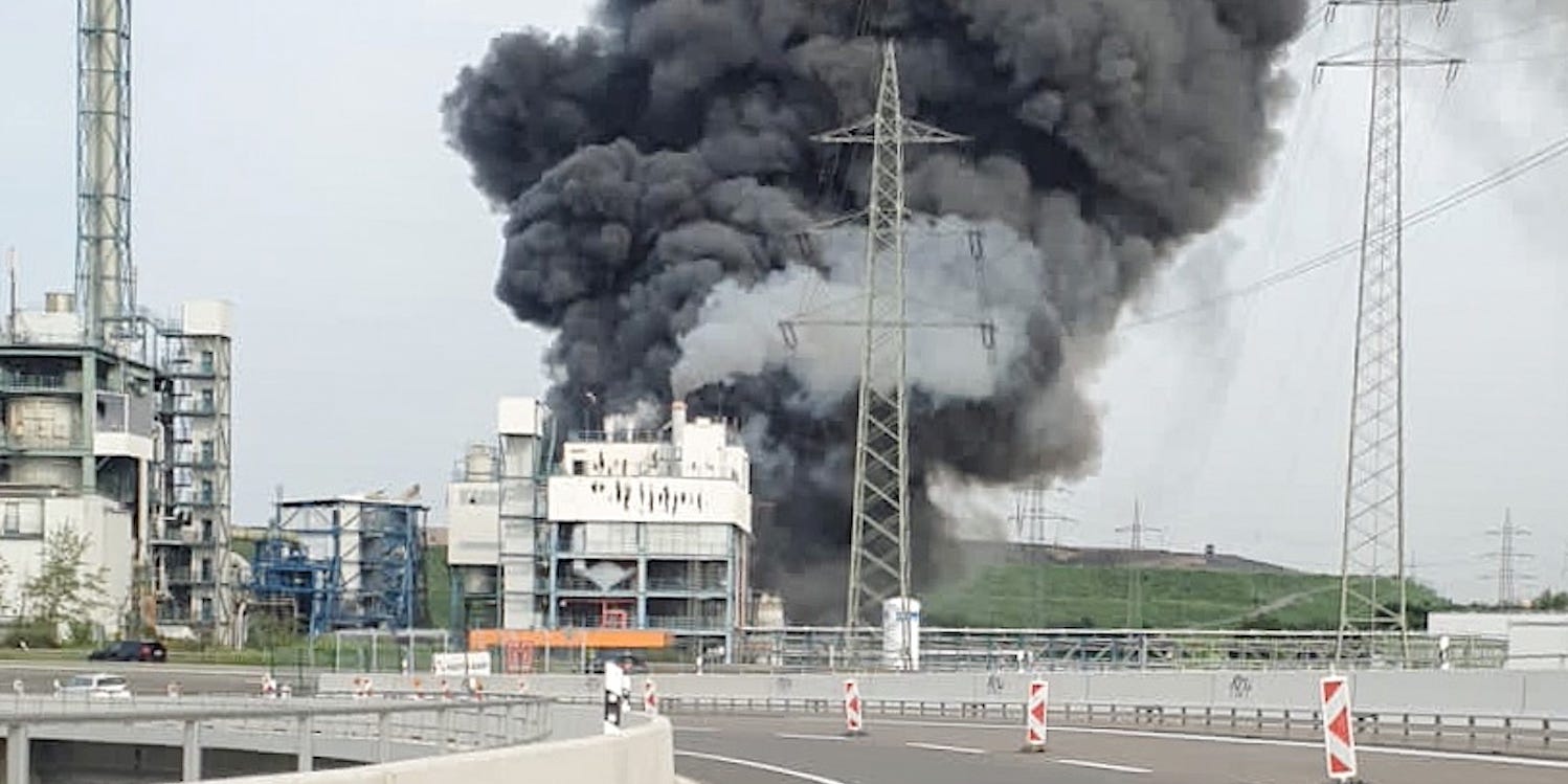 Smoke after Germany Leverkusen chemical park explosion