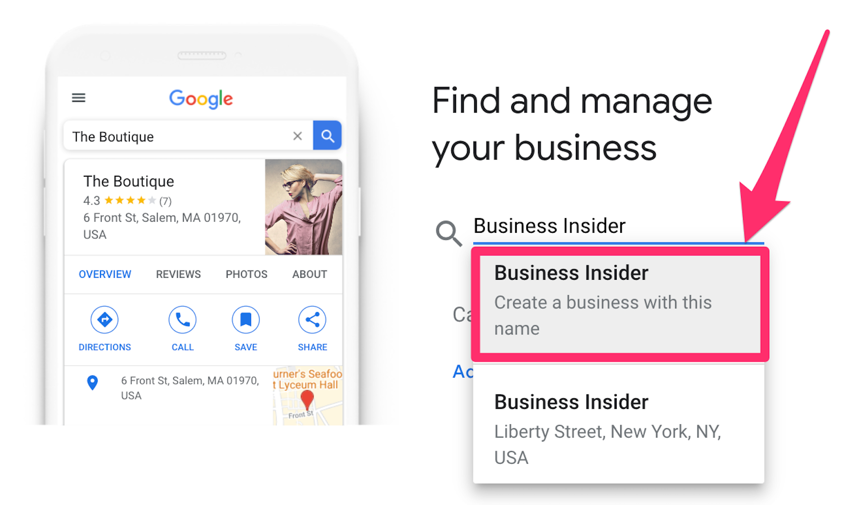Screenshot of Google Business "add business" screen