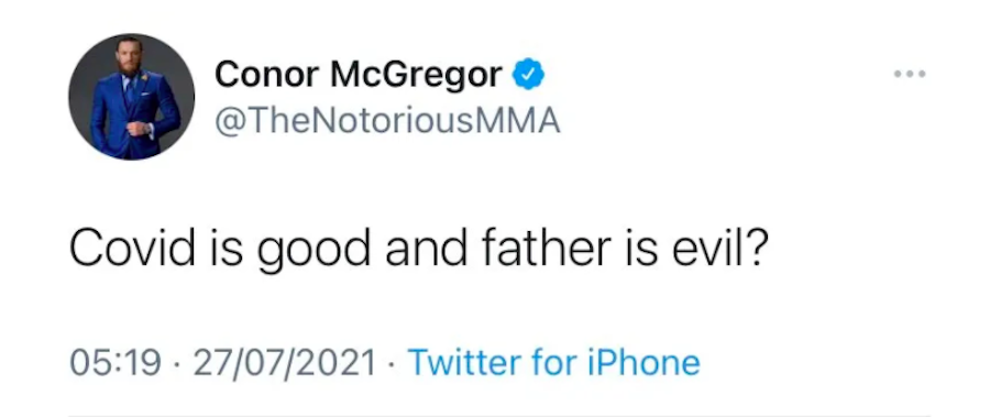 Conor McGregor's tweet.