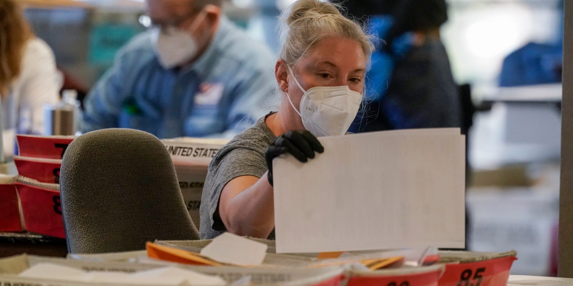 Workers count Milwaukee County ballots on Election Day