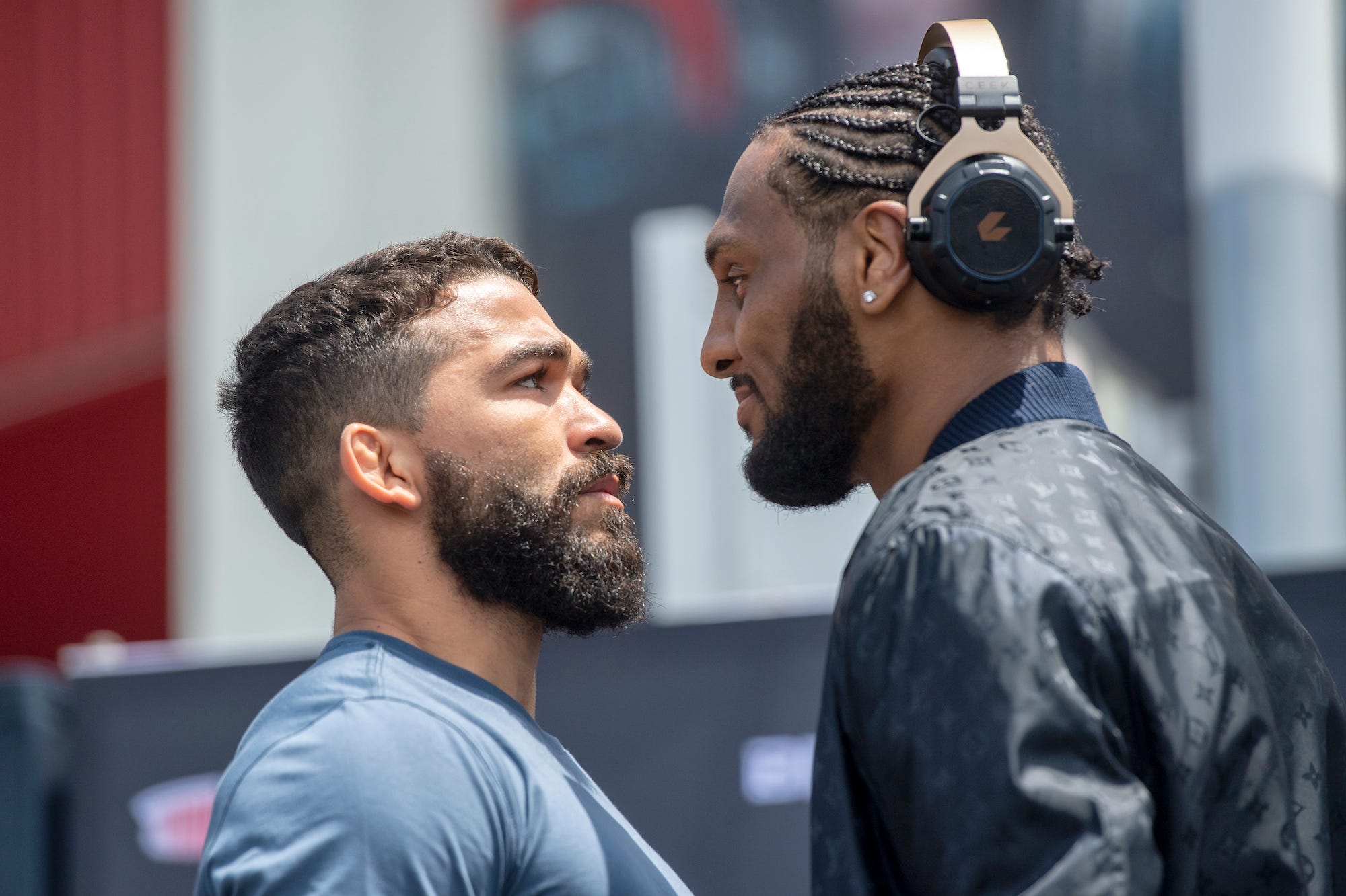 Patricio 'Pitbull' Freire recently faced-off with A.J. McKee ahead of their Bellator 263 showdown Saturday in Inglewood.