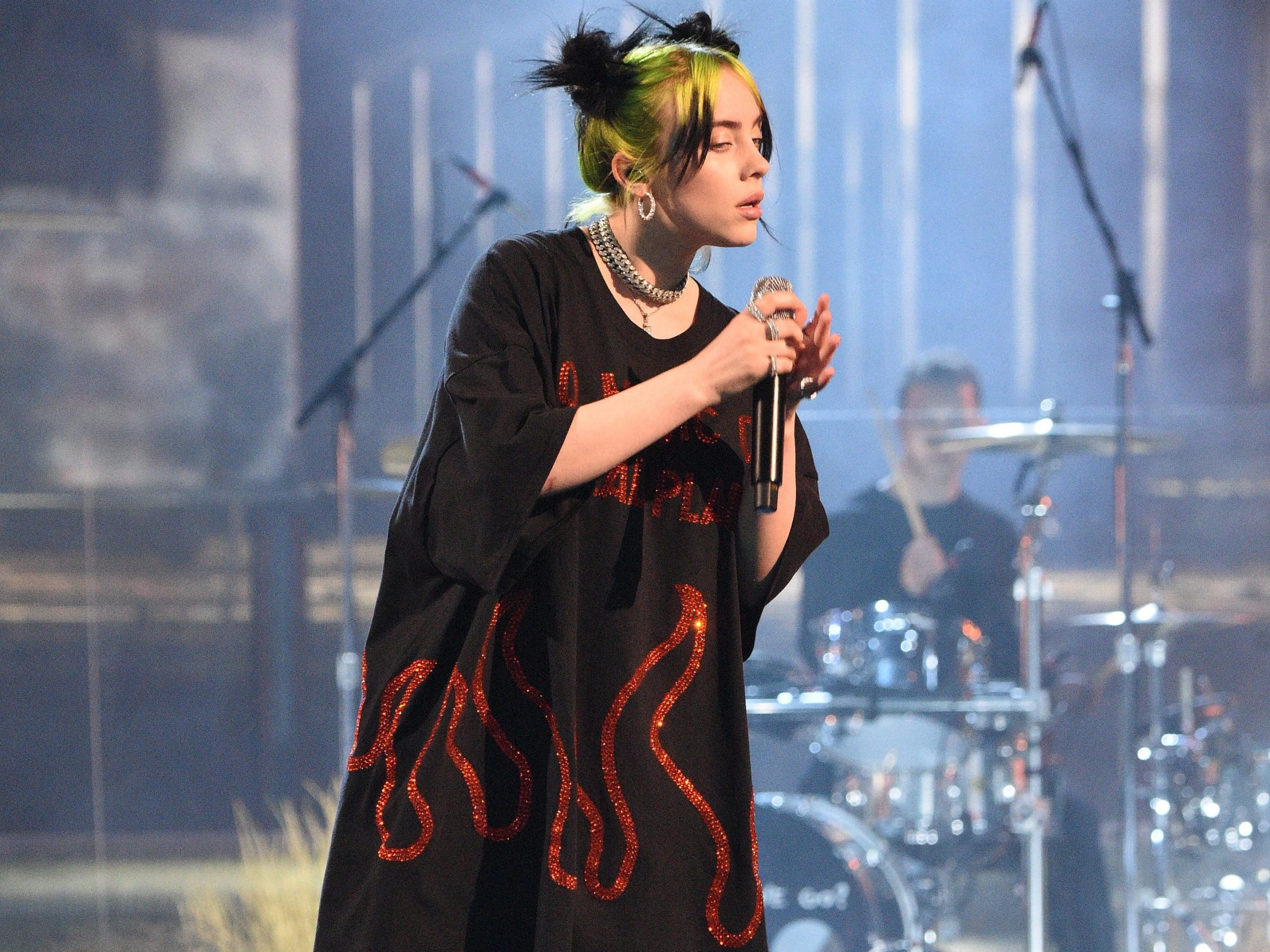 Billie Eilish performs at the American Music Awards in 2019.
