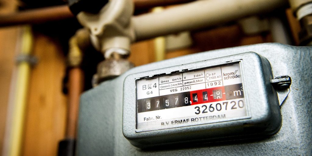 Een gasmeter in een woning.