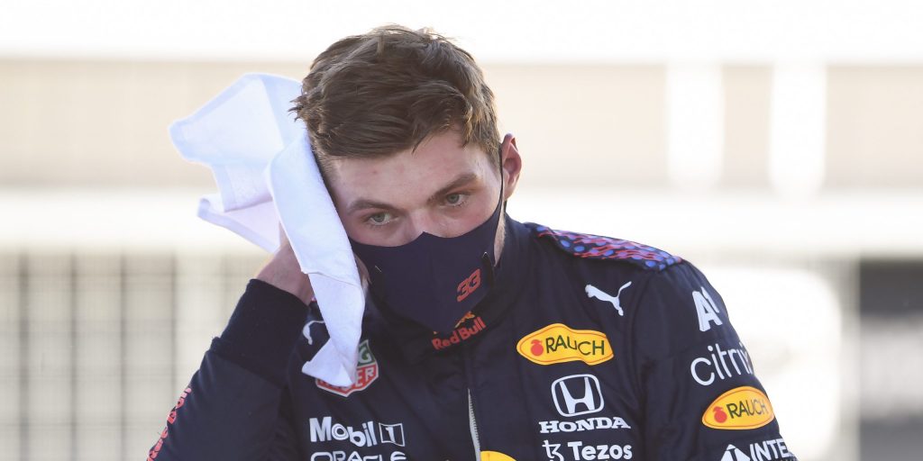 Max Verstappen na de sprintrace op Silverstone.