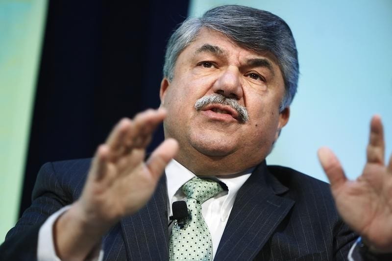 AFL-CIO President Richard Trumka takes part in an onstage interview during The Atlantic Economy Summit in Washington March 18, 2014.   REUTERS/Jonathan Ernst