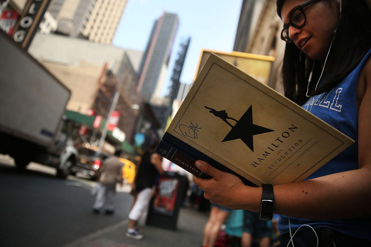 hamilton book broadway