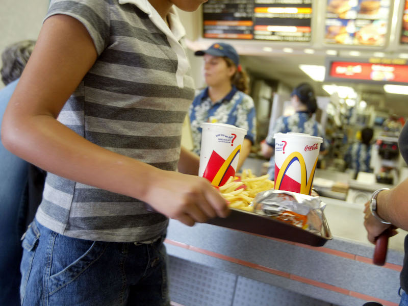 mcdonald's customer tray food