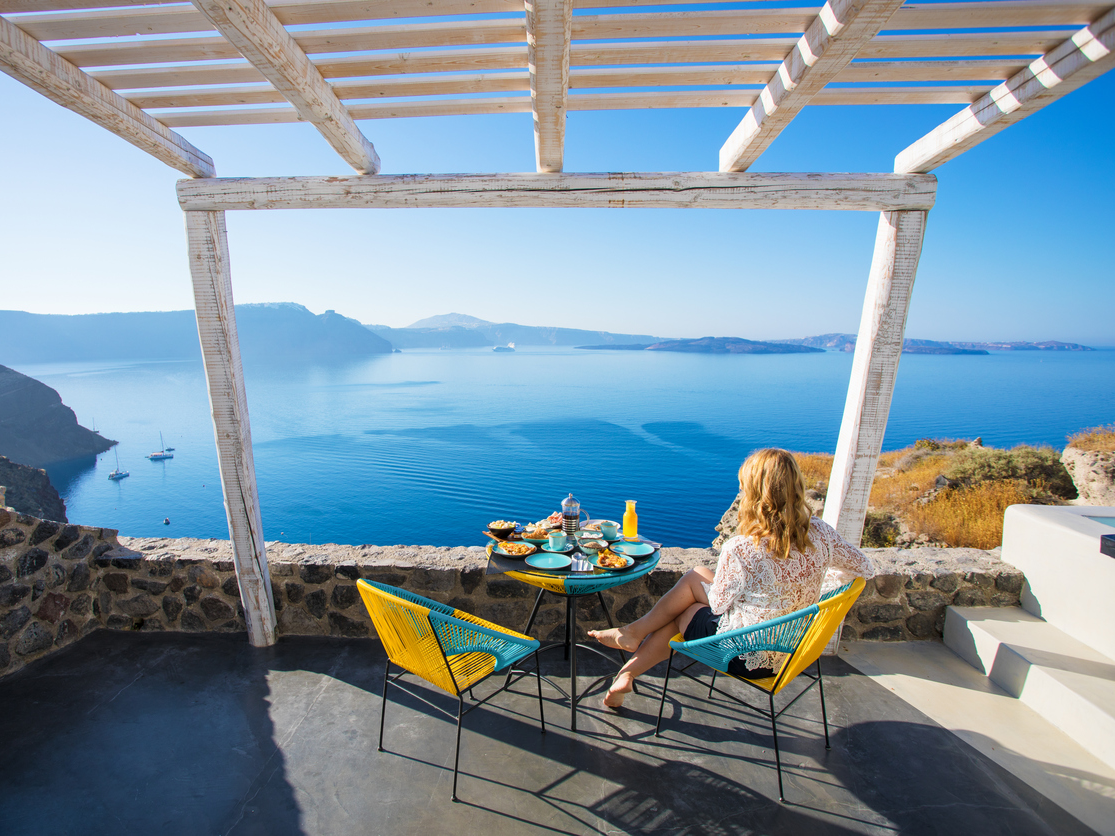 Vacation in Santorini.