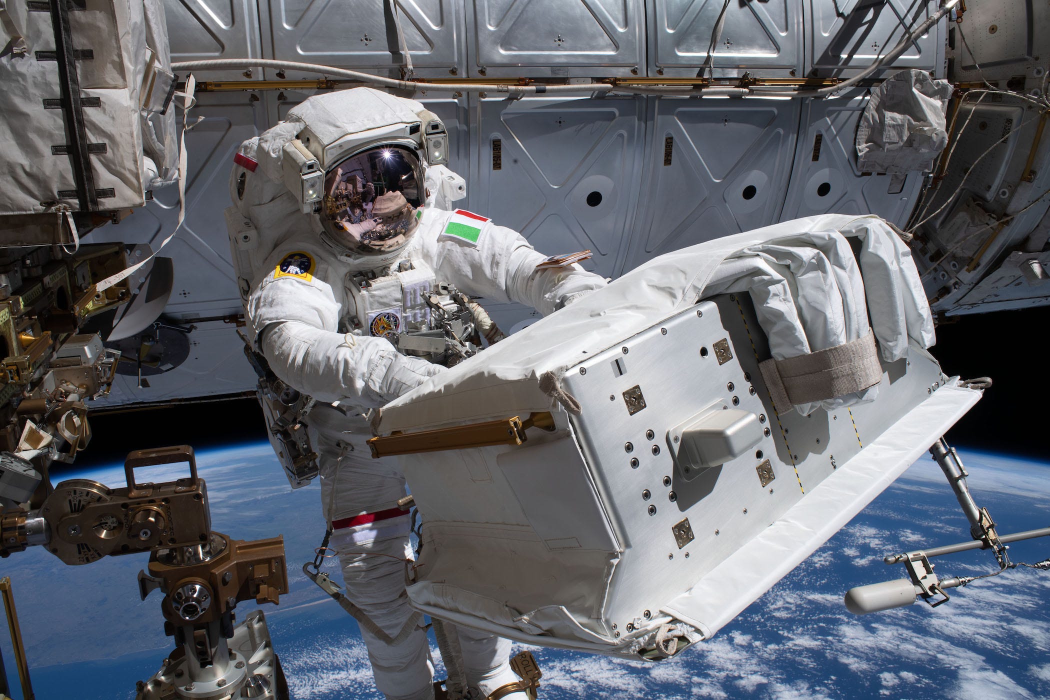 astronaut luca parmitano spacewalk iss