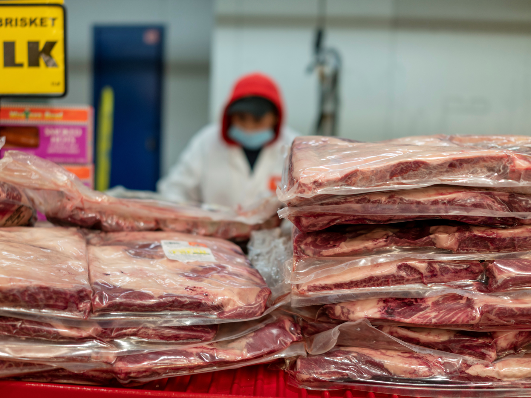 grocery meat store food coronavirus mask