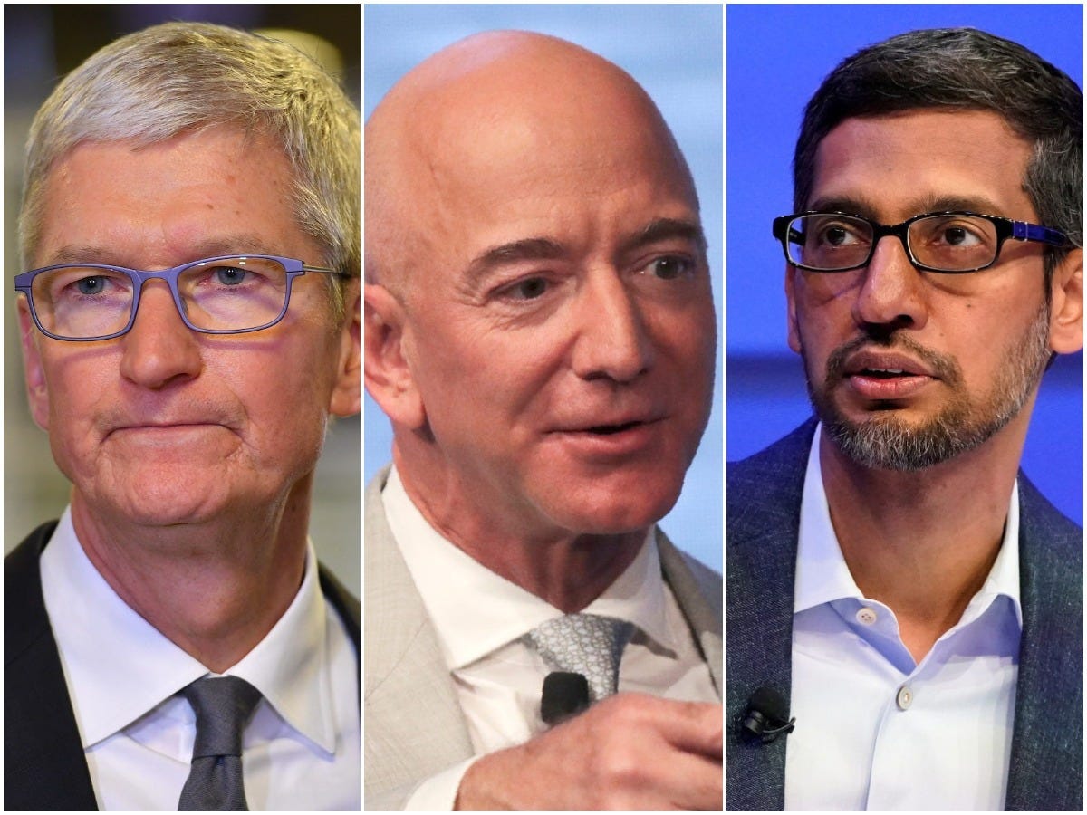 Tim Cook Jeff Bezos Sundar Pichai