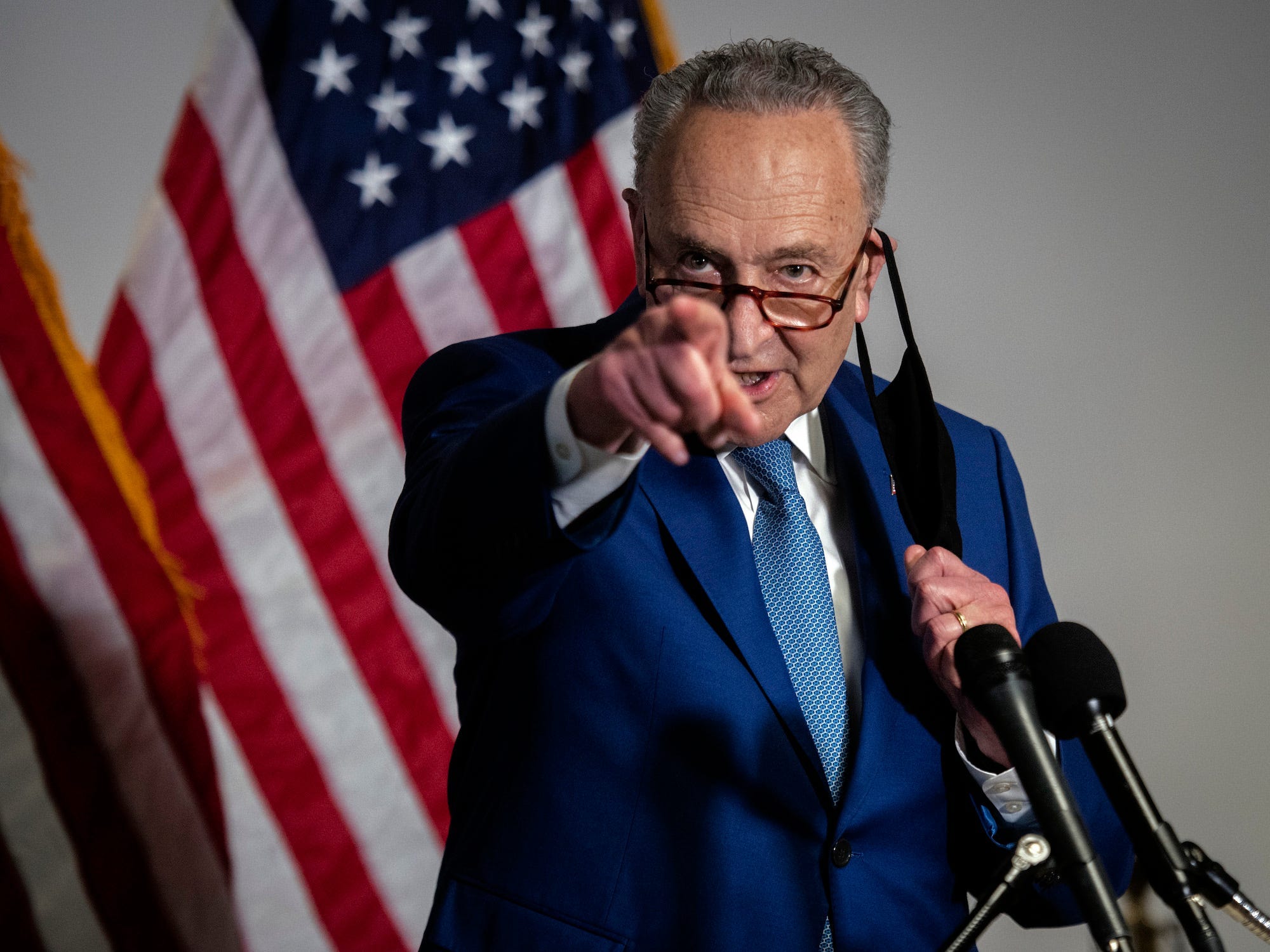 Chuck Schumer pointing