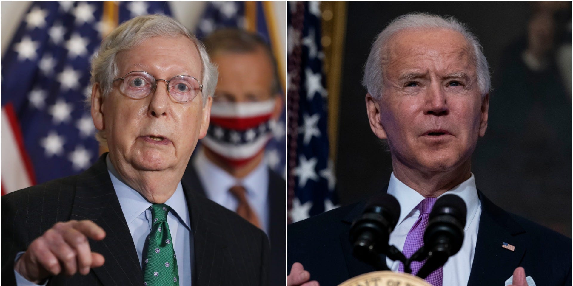 Joe Biden and Mitch McConnell speaking