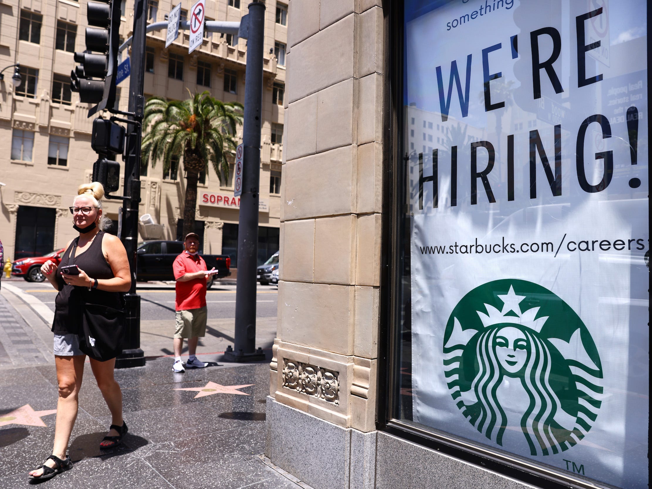 Starbucks Now Hiring sign