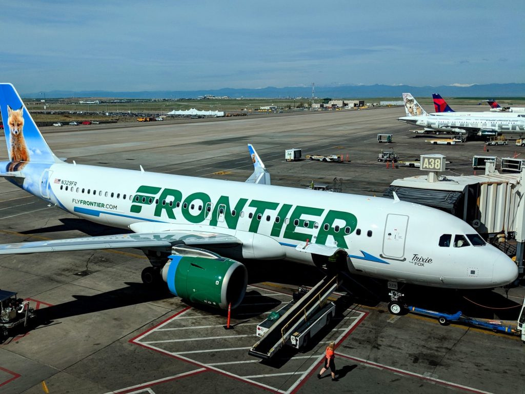 Een Airbus A320neo van Frontier Airlines.