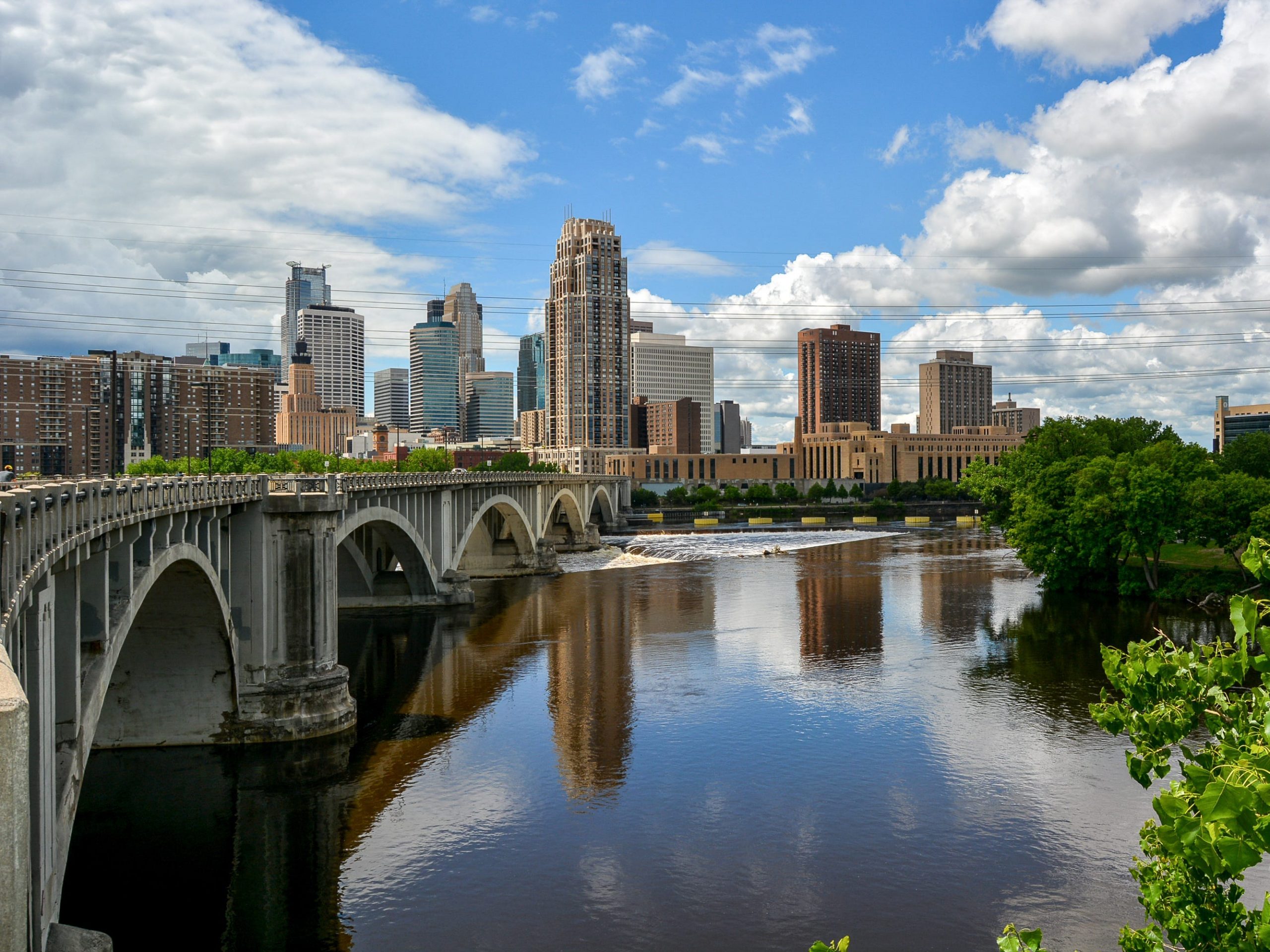 Minnesota Arch Bridge over river