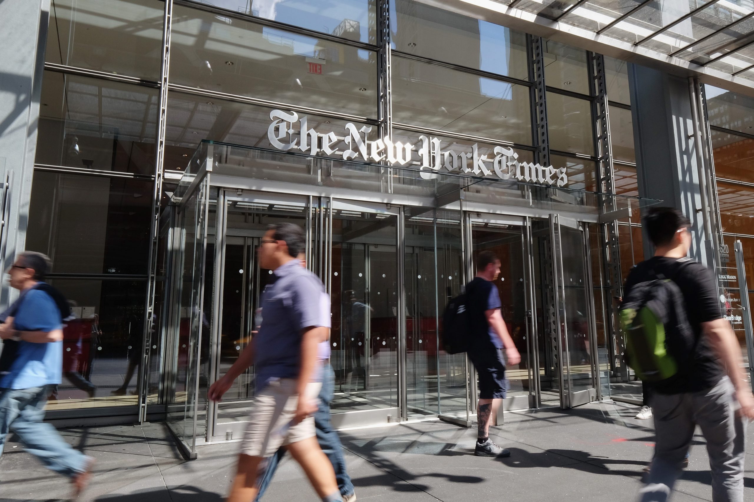 The New York Times front entrance of building