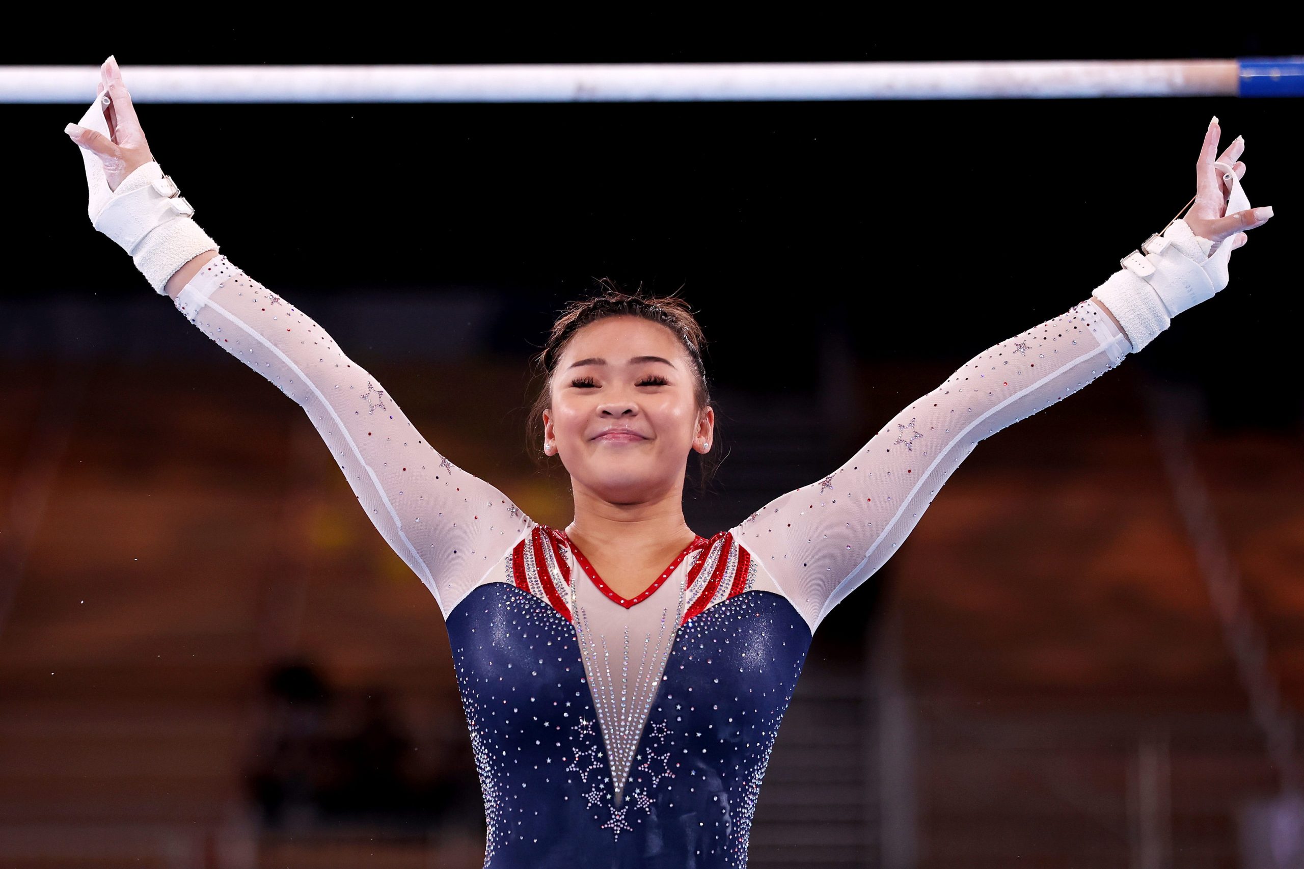 Sunisa Lee competes in the 2020 Tokyo Olympics