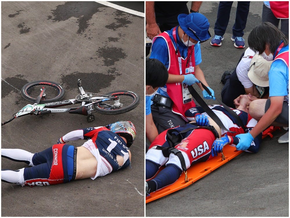 Connor Fields crashed at his bike at the 2020 Olympic Games, suffered an injury, but is now out of critical care.