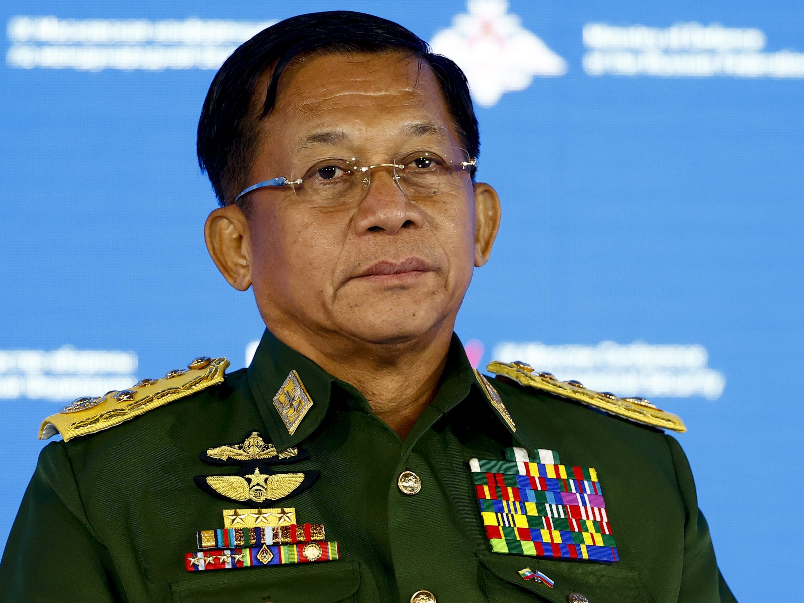 Commander-in-Chief of Myanmar's armed forces and Head of Myanmar's coup regime, Senior General Min Aung Hlaing attends the 9th Moscow Conference on International Security in Moscow, Russia on June 23, 2021.