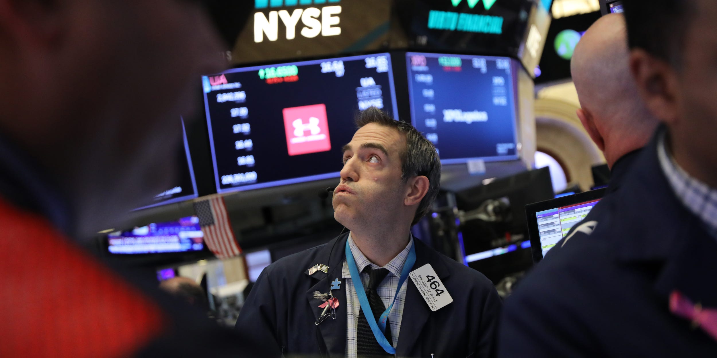Trader on the floor of the New York Stock Exchange