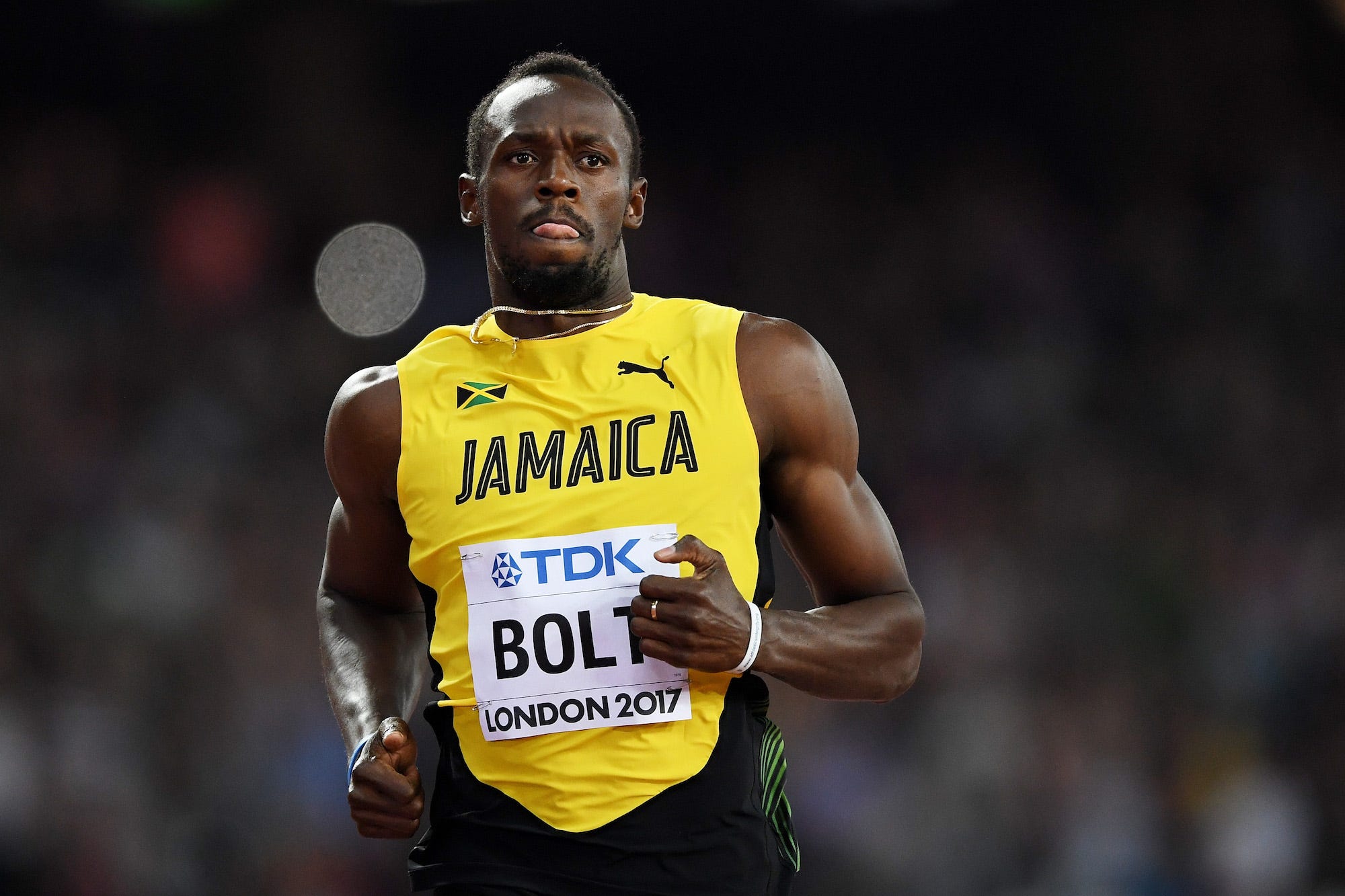 Usain Bolt of Jamaica competes in the Men's 100 metres heats during day one of the 16th IAAF World Athletics Championships London 2017 at The London Stadium
