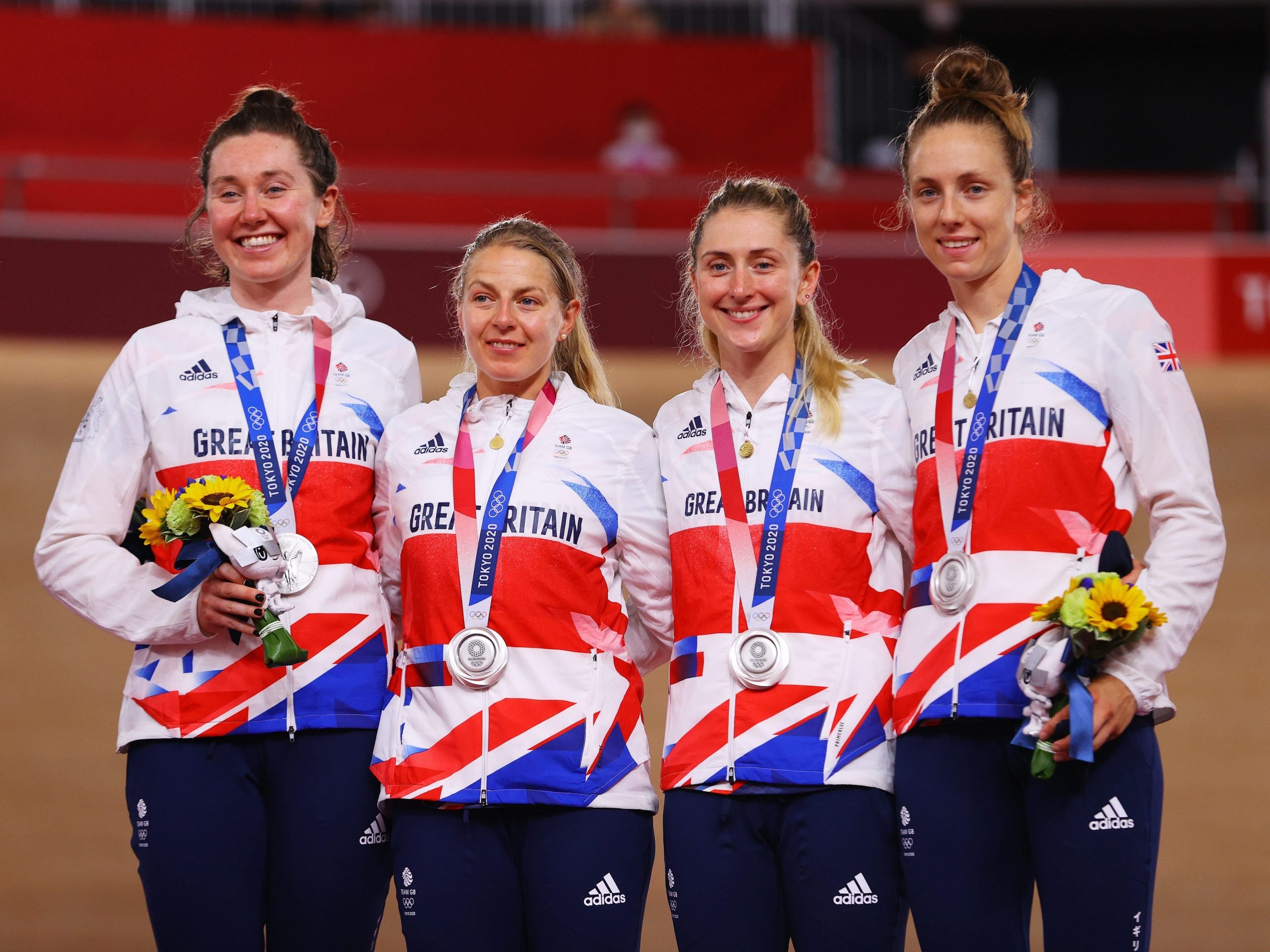 The Team GB cyclists after the team pursuit at the Tokyo Olympics