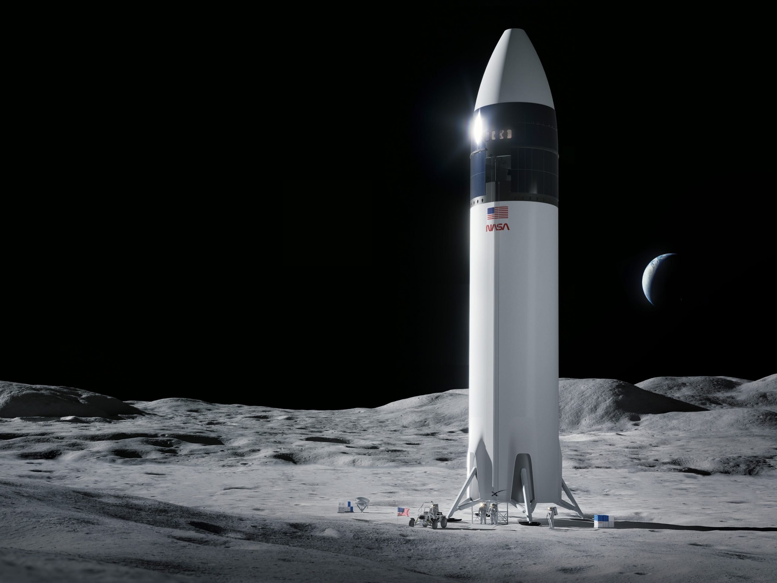 starship moon human landing system