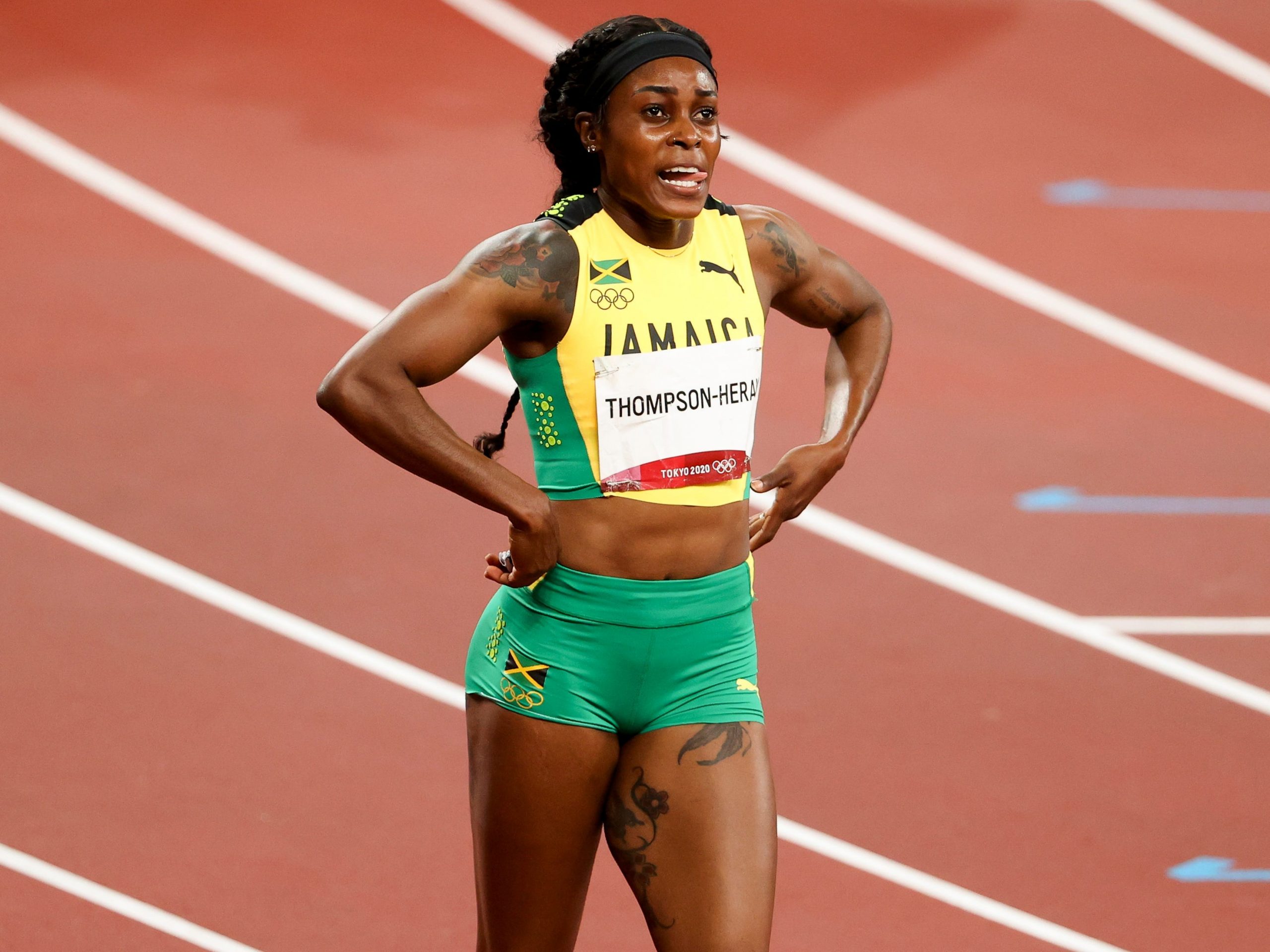 Elaine Thompson-Herah of Jamaica wins the Gold Medal during the Women's 200m Fina