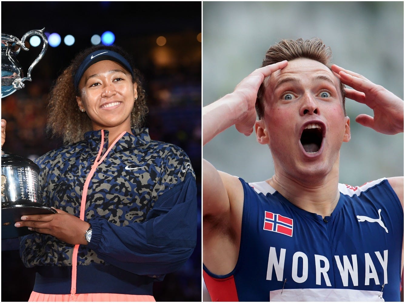 Naomi Osaka, Karsten Warholm, and Laurie Hernandez.