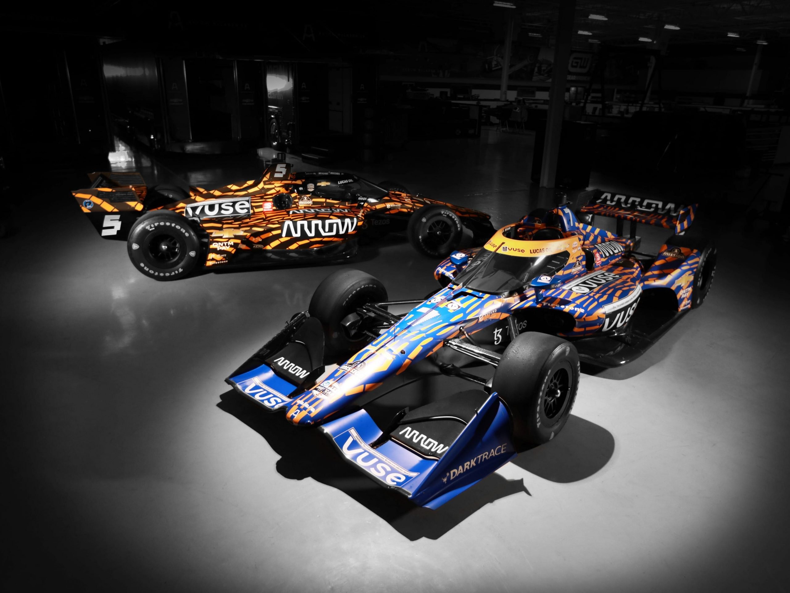 The Arrow McLaren SP IndyCars in the special livery