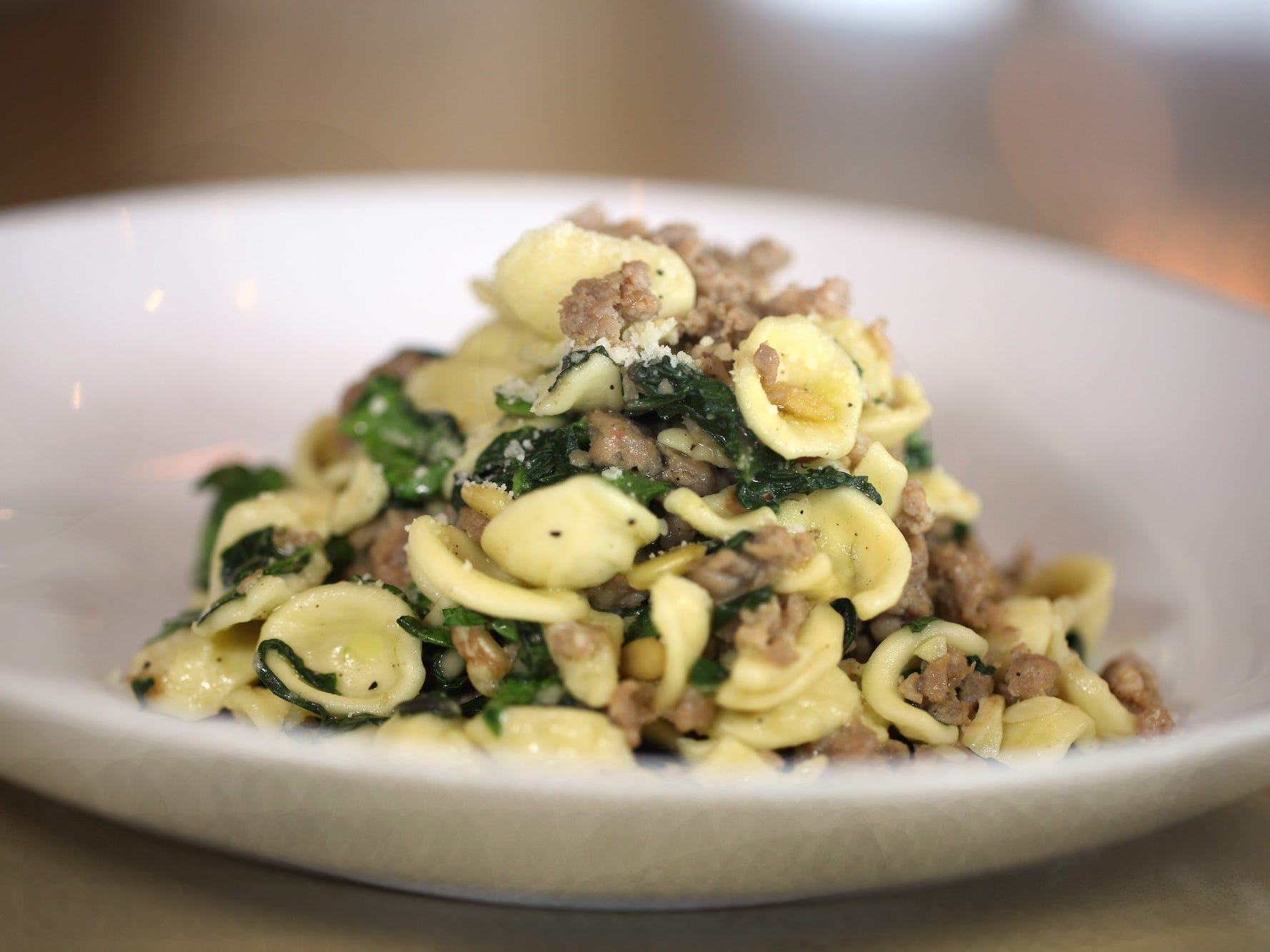 orecchiette with greens and sausage