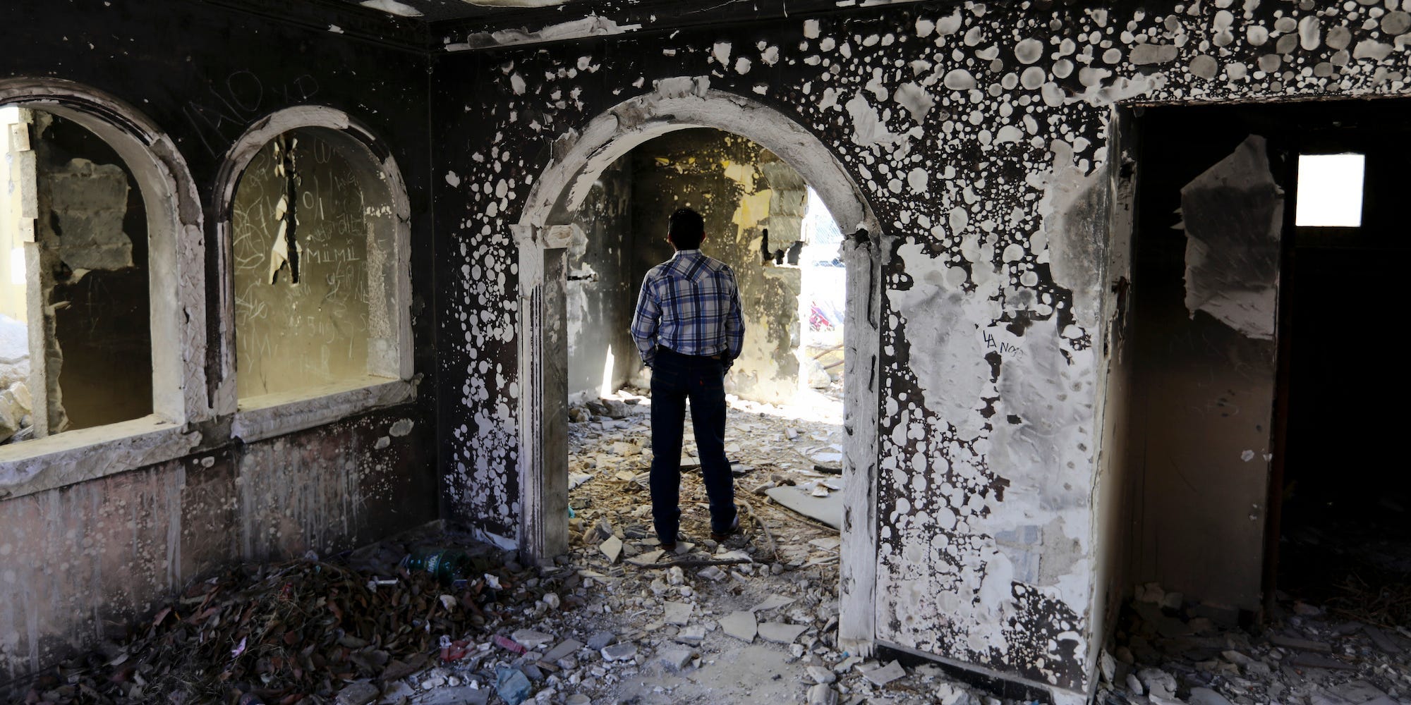 Torched house in Allende Mexico