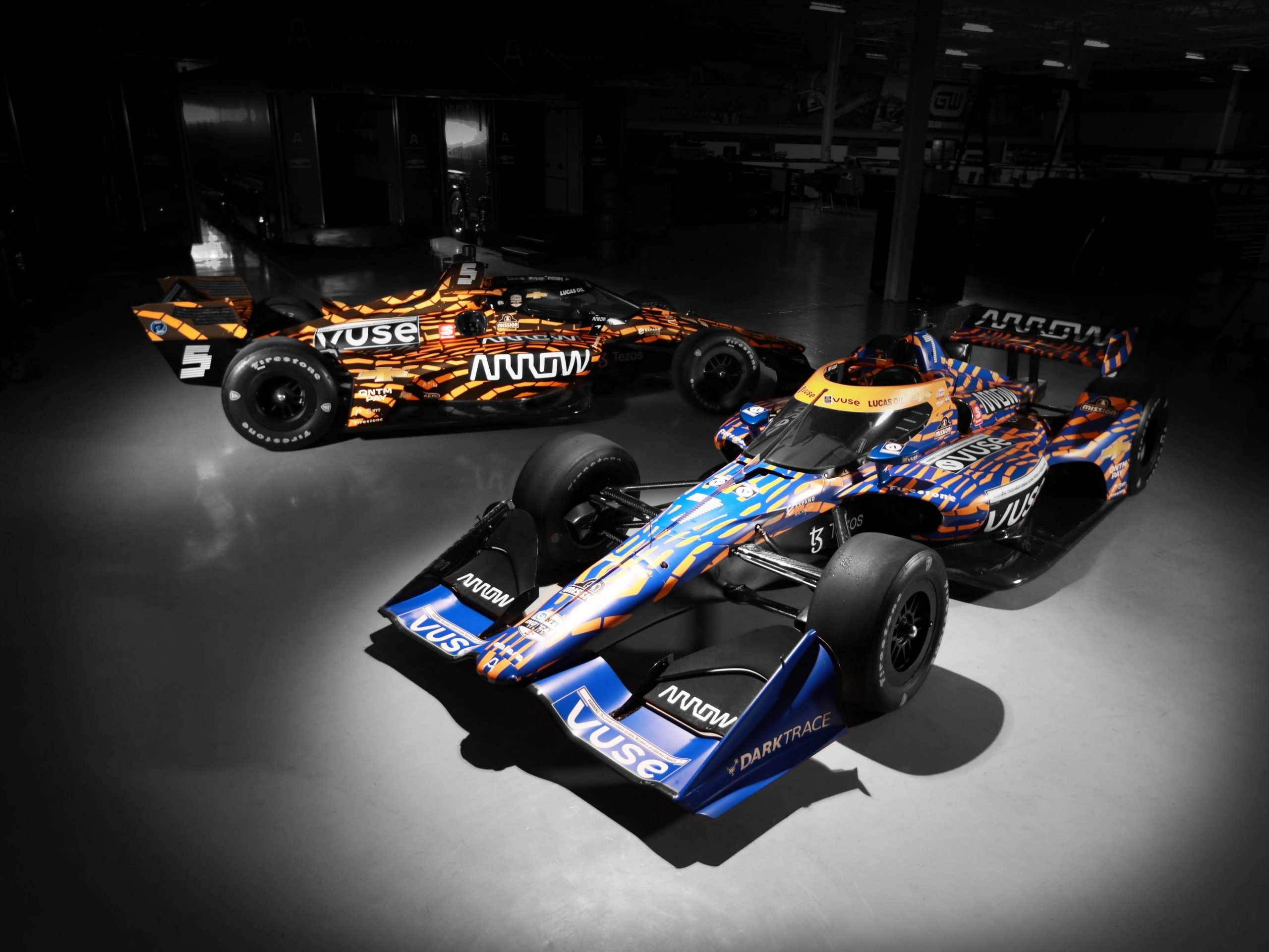 The Arrow McLaren SP IndyCars in the special livery