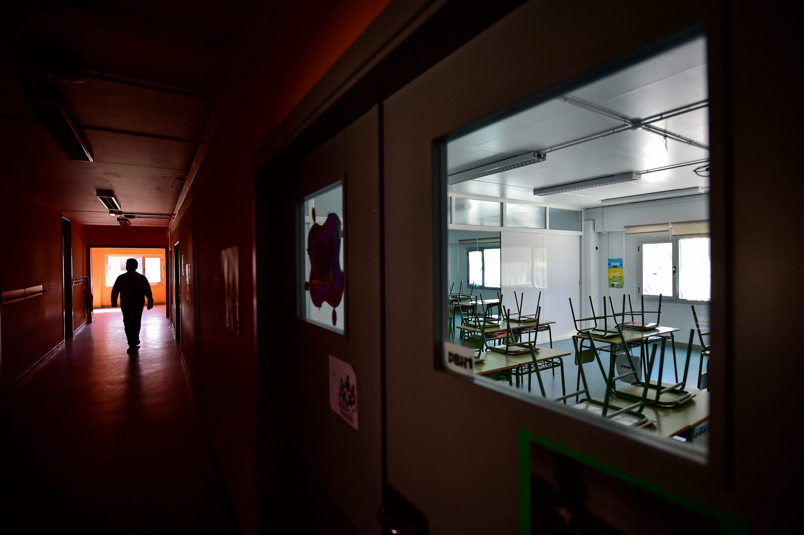 School hallway empty