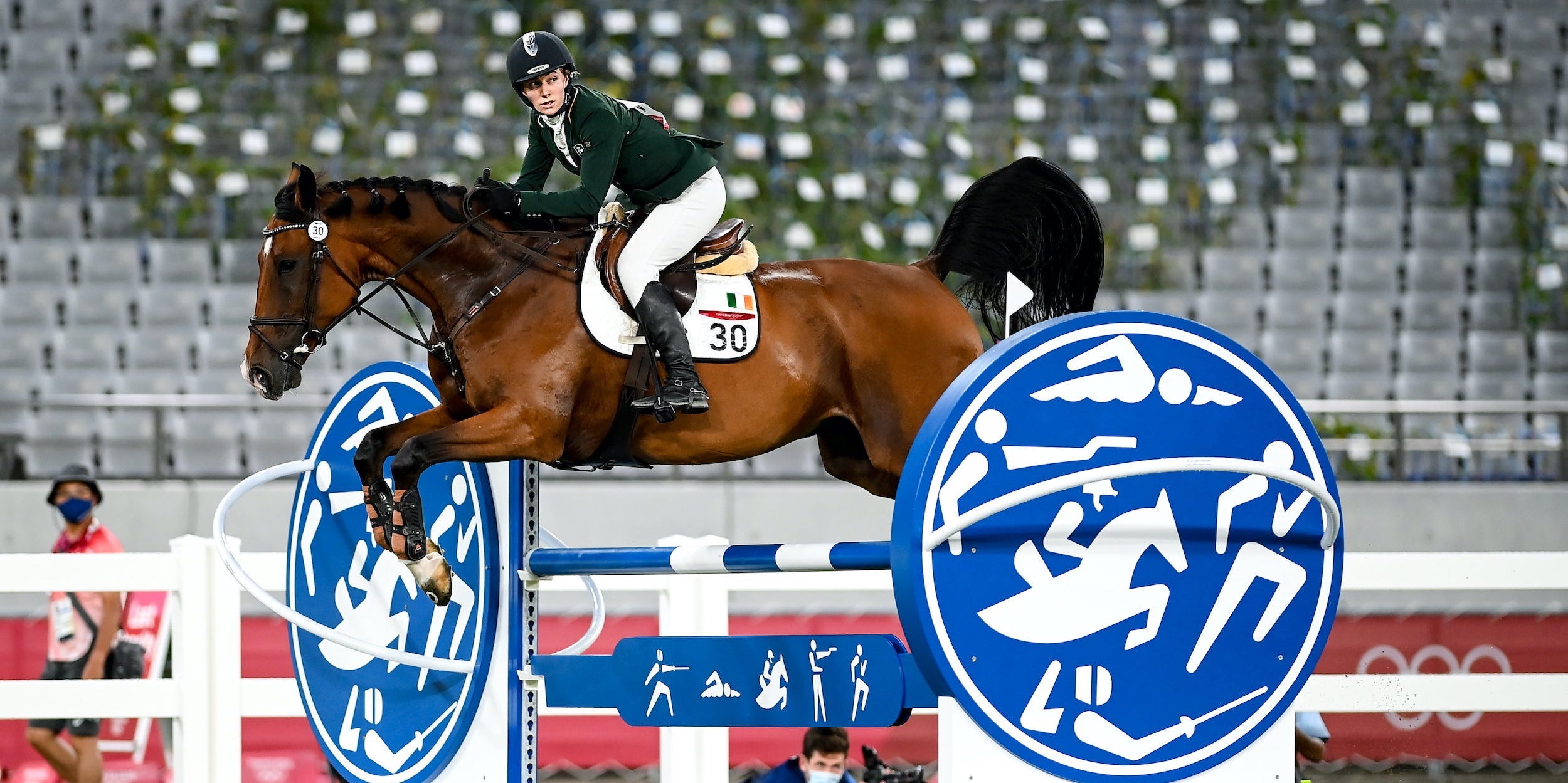 Natalya Coyle of Ireland during the modern pentathlon at Tokyo 2020