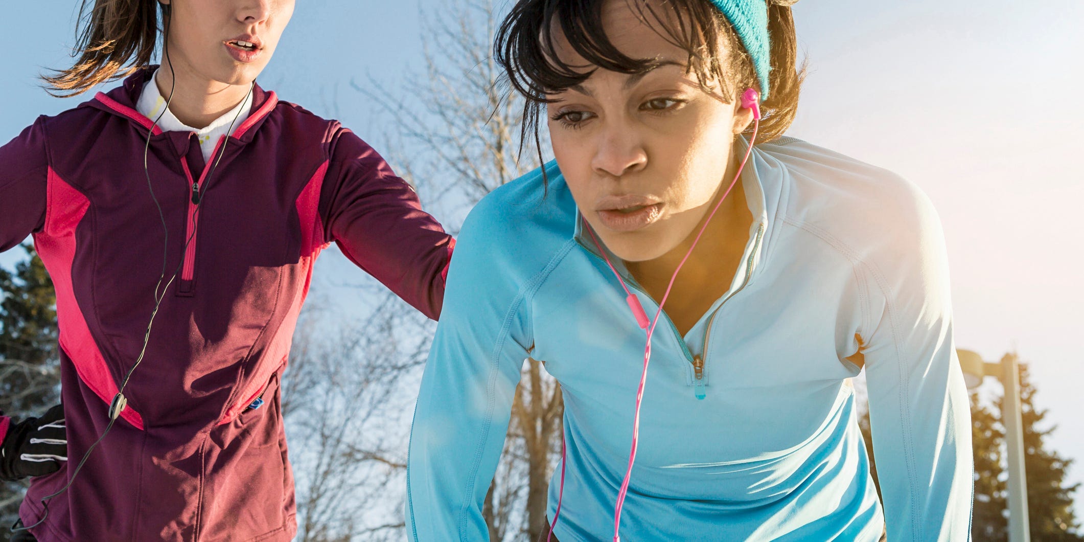 women resting while running