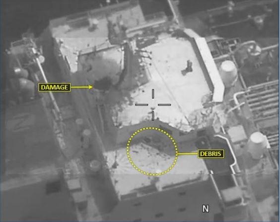 US military photo of drone strike damage to Mercer Street