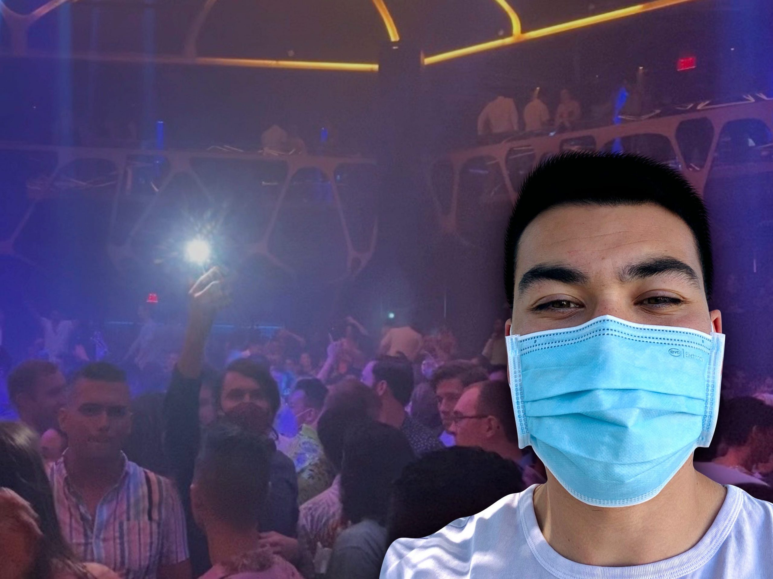 Most people don't wear masks inside the Las Vegas clubs.