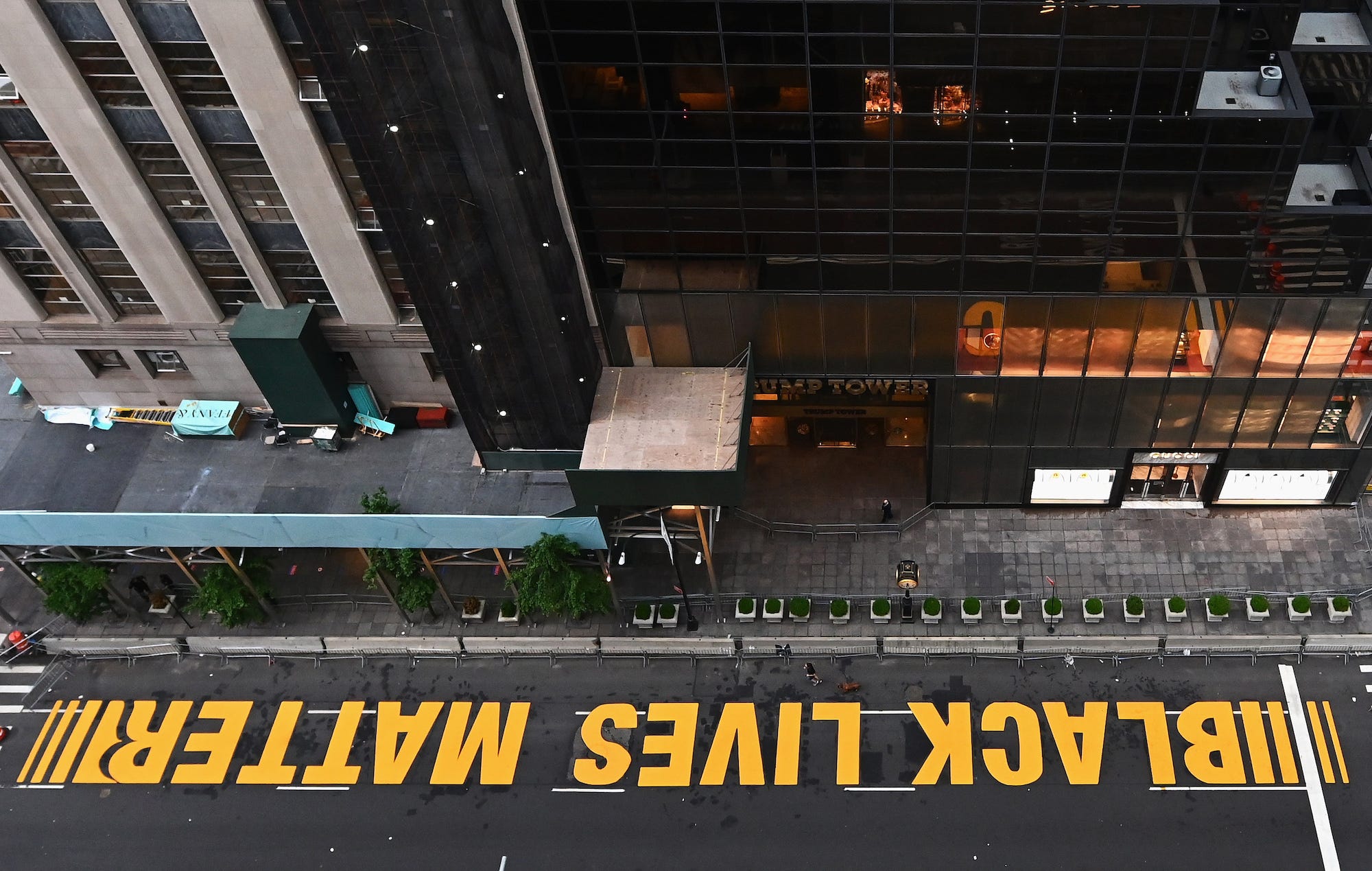 Black Lives Matter painted on fifth avenue
