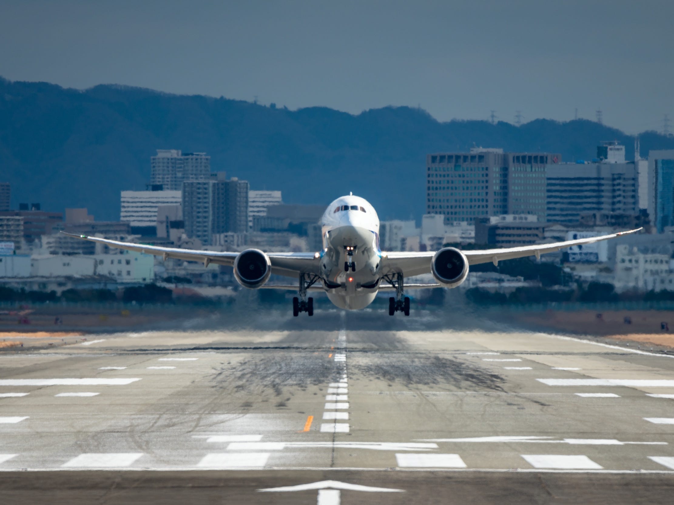 Boeing 787 Dreamliner airplane taking off