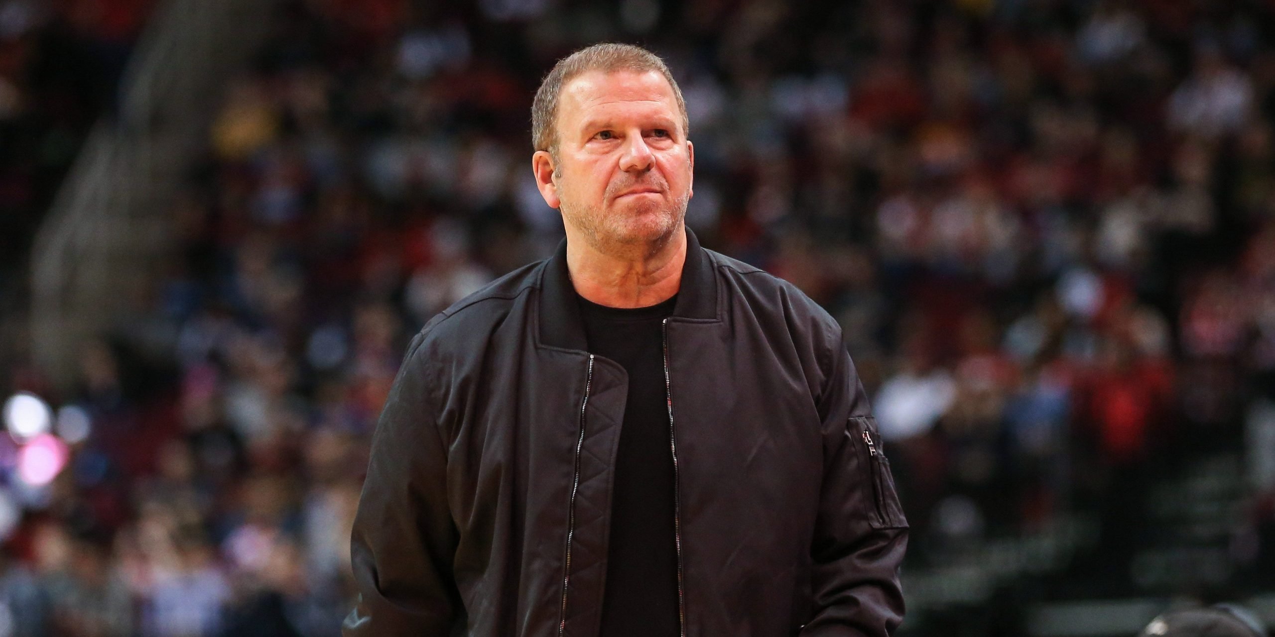 Houston Rockets owner Tilman Fertitta walks on the court during the game against the New Orleans Pelicans at Toyota Center.